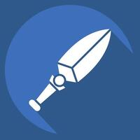 Icon Kunai. related to Weapons symbol. long shadow style. simple design editable. simple illustration vector