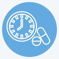 Icon Medication Timing. related to Hepatologist symbol. blue eyes style. simple design editable. simple illustration vector