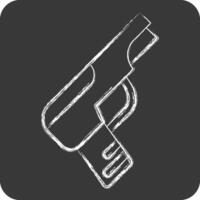 Icon Handgun. related to Weapons symbol. chalk Style. simple design editable. simple illustration vector