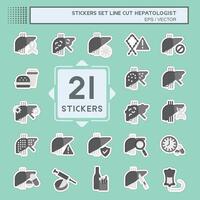 Sticker line cut Set Hepatologist. related to Health symbol. simple design editable. simple illustration vector