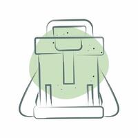 Icon Backpack. related to Hipster symbol. Color Spot Style. simple design editable. simple illustration vector
