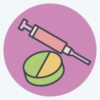 Icon Medications. related to Hepatologist symbol. color mate style. simple design editable. simple illustration vector