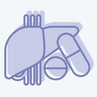 icono medicamento. relacionado a hepatólogo símbolo. dos tono estilo. sencillo diseño editable. sencillo ilustración vector