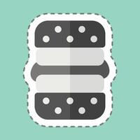 Sticker line cut Vegan Burger. related to Vegan symbol. simple design editable. simple illustration vector