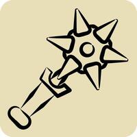 Icon Mace. related to Weapons symbol. hand drawn style. simple design editable. simple illustration vector