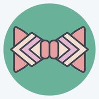 Icon Bow tie. related to Hipster symbol. color mate style. simple design editable. simple illustration vector