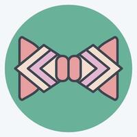 Icon Bow tie. related to Hipster symbol. color mate style. simple design editable. simple illustration vector
