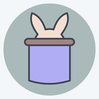 Icon Rabbit. related to Magic symbol. color mate style. simple design editable. simple illustration vector