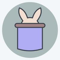 Icon Rabbit. related to Magic symbol. color mate style. simple design editable. simple illustration vector