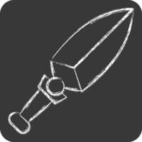 icono kunai relacionado a armas símbolo. tiza estilo. sencillo diseño editable. sencillo ilustración vector