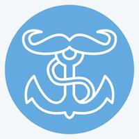 Icon Anchor. related to Hipster symbol. blue eyes style. simple design editable. simple illustration vector