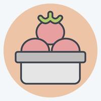 Icon Tomato. related to Vegan symbol. color mate style. simple design editable. simple illustration vector