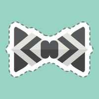 Sticker line cut Bow tie. related to Hipster symbol. simple design editable. simple illustration vector