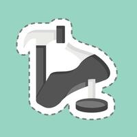 Sticker line cut Hammer. related to Shoemaker symbol. simple design editable. simple illustration vector