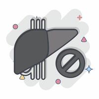 Icon Dont Use. related to Hepatologist symbol. comic style. simple design editable. simple illustration vector