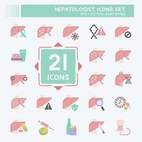 Icon Set Hepatologist. related to Health symbol. flat style. simple design editable. simple illustration vector