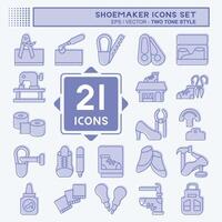 Icon Set Shoemaker. related to Shoes symbol. two tone style. simple design editable. simple illustration vector