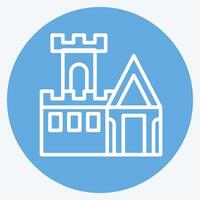 Icon Castle. related to Medieval symbol. blue eyes style. simple design editable. simple illustration vector