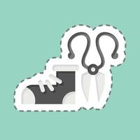 Sticker line cut Scissors. related to Shoemaker symbol. simple design editable. simple illustration vector