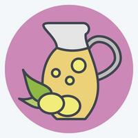 Icon Olive Oil. related to Vegan symbol. color mate style. simple design editable. simple illustration vector