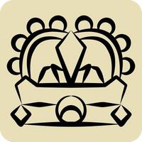 Icon Crown. related to Medieval symbol. hand drawn style. simple design editable. simple illustration vector