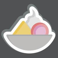 Sticker Fruit Salad. related to Vegan symbol. simple design editable. simple illustration vector