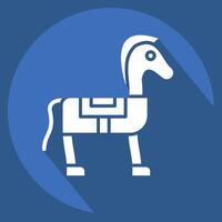 Icon Horse. related to Medieval symbol. long shadow style. simple design editable. simple illustration vector