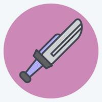 Icon Dagger. related to Weapons symbol. color mate style. simple design editable. simple illustration vector