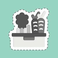 Sticker line cut Vegetable. related to Vegan symbol. simple design editable. simple illustration vector