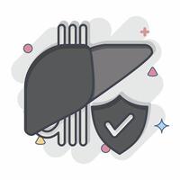 Icon Liver Solve. related to Hepatologist symbol. comic style. simple design editable. simple illustration vector