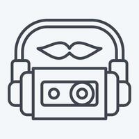 Icon Cassette. related to Hipster symbol. line style. simple design editable. simple illustration vector