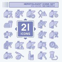 Icon Set Hepatologist. related to Health symbol. two tone style. simple design editable. simple illustration vector