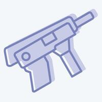 icono metralleta pistola. relacionado a armas símbolo. dos tono estilo. sencillo diseño editable. sencillo ilustración vector