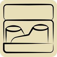 Icon Shoebox. related to Shoemaker symbol. hand drawn style. simple design editable. simple illustration vector