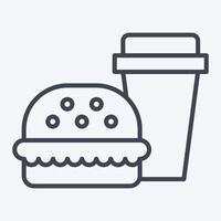 Icon Fast Food. related to Hepatologist symbol. line style. simple design editable. simple illustration vector