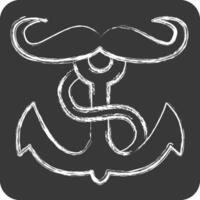 Icon Anchor. related to Hipster symbol. chalk Style. simple design editable. simple illustration vector