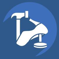 Icon Hammer. related to Shoemaker symbol. long shadow style. simple design editable. simple illustration vector
