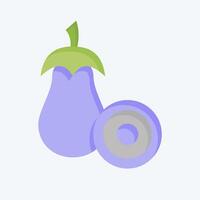 Icon Eggplant. related to Vegan symbol. flat style. simple design editable. simple illustration vector