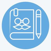 Icon Notebook. related to Hipster symbol. blue eyes style. simple design editable. simple illustration vector