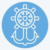 Icon Rudder. related to Hipster symbol. blue eyes style. simple design editable. simple illustration vector
