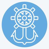 Icon Rudder. related to Hipster symbol. blue eyes style. simple design editable. simple illustration vector