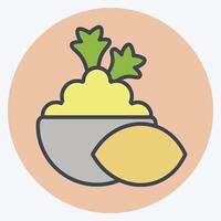 Icon Mashed Potato. related to Vegan symbol. color mate style. simple design editable. simple illustration vector