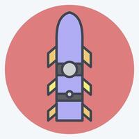 Icon Rocket. related to Weapons symbol. color mate style. simple design editable. simple illustration vector