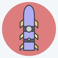 Icon Rocket. related to Weapons symbol. color mate style. simple design editable. simple illustration vector