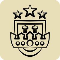 Icon Crest. related to Medieval symbol. hand drawn style. simple design editable. simple illustration vector