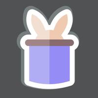 Sticker Rabbit. related to Magic symbol. simple design editable. simple illustration vector