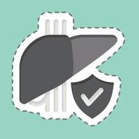 Sticker line cut Liver Solve. related to Hepatologist symbol. simple design editable. simple illustration vector