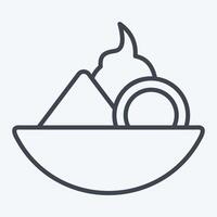 Icon Fruit Salad. related to Vegan symbol. line style. simple design editable. simple illustration vector