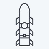 Icon Rocket. related to Weapons symbol. line style. simple design editable. simple illustration vector