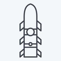 Icon Rocket. related to Weapons symbol. line style. simple design editable. simple illustration vector